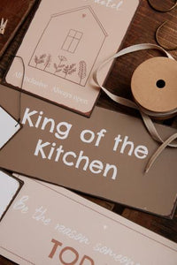 "King of the kitchen" metalskilt