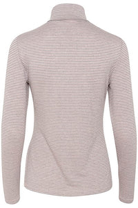 CUAlexandra jersey rollneck fv. steel gray/pale mauve stripe