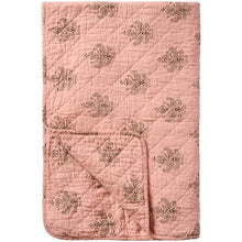 Indlæs billede til gallerivisning Quilt rosa m/mørkegråt blokmønster