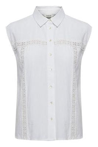 B. Young "Jallo Lace" skjorte i fv. optical white