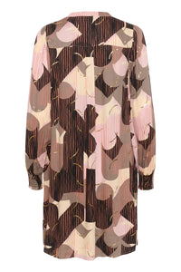 Culture - Helena Giselle Dress - Pale Mauve Abstract