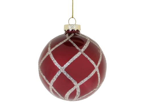 Chic Antique - Julekugle m. glimmertern - Cherry