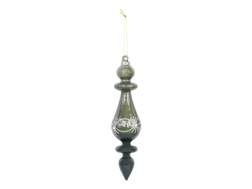 Chic Antique - Ornament i glas m. glimmer H17 - Verte