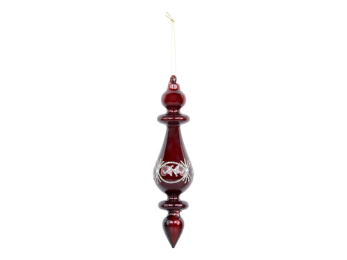 Chic Antique - Ornament i glas m. glimmer H17 - Cherry