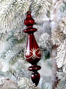 Chic Antique - Ornament i glas m. glimmer H17 - Cherry