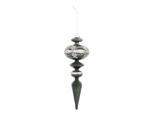 Chic Antique - Ornament i glas m. glimmer H16 - Verte