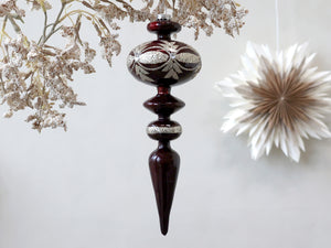 Chic Antique - Ornament i glas m. glimmer H16 - Cherry