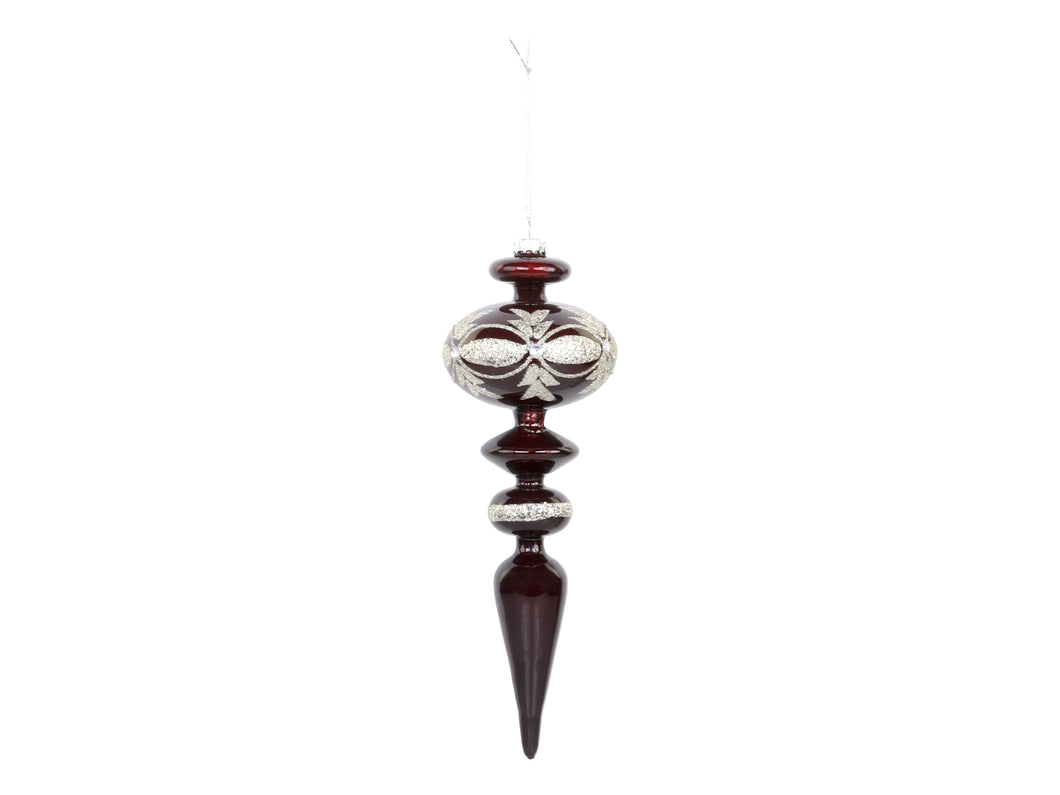 Chic Antique - Ornament i glas m. glimmer H16 - Cherry