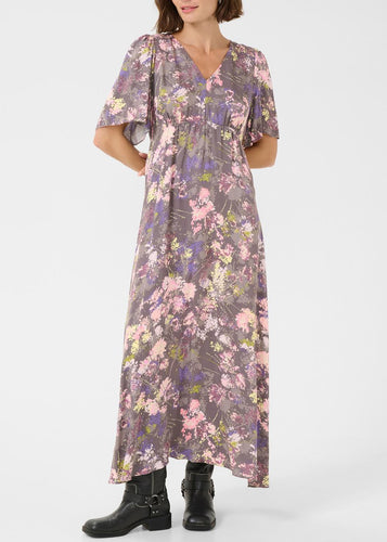 CUmadi Dittemarie Long Dress , Grey Flower Foil