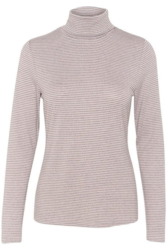 CUAlexandra jersey rollneck fv. steel gray/pale mauve stripe