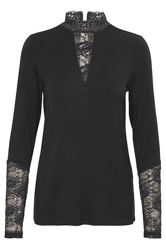 CUPoppy lace blouse fv. black