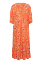 Indlæs billede til gallerivisning Cream &quot;Rosina SS&quot; kjole i fv. Exotic Orange Paisley
