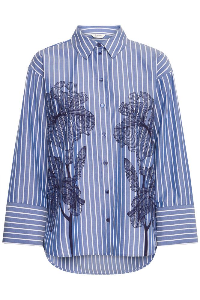 Byfiras flower shirt, Blue quartz mix