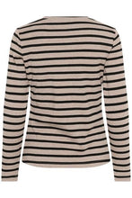 Indlæs billede til gallerivisning CUalin Langærmet T-shirt Dune Melange/Black Strip