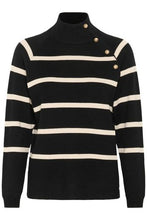 Indlæs billede til gallerivisning CRDela Button Pullover Black/White