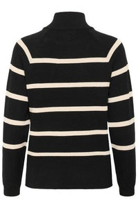 CRDela Button Pullover Black/White