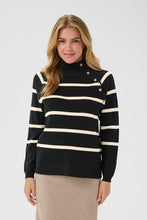 Indlæs billede til gallerivisning CRDela Button Pullover Black/White
