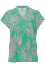 Indlæs billede til gallerivisning Polly SS blouse fv. green/pink paisley
