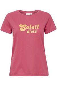 ICHI "Camino" t-shirt i fv. carmine