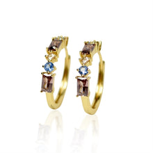 Indlæs billede til gallerivisning Zefina &quot;Diana Baguette L&quot; ørering fv. guld